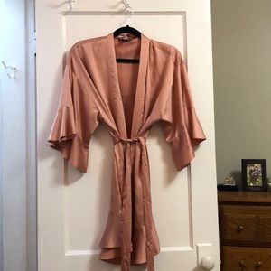 VIctoria’s Secret satin robe with ruffles